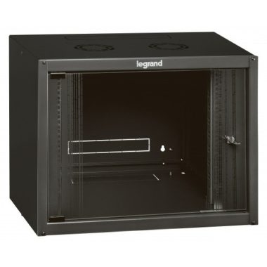 LEGRAND 646200 wall rack cabinet 19'' 6U CORE: 362 WIDTH: 600 DEPTH: 400 anthracite one-piece glass door ready-made MAX: 18 kg Linkeo