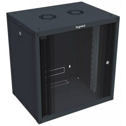   LEGRAND 646250 fali rackszekrény 19'' 6U MAG: 362 SZÉL: 600 MÉLY: 450 antracit egyrészes üvegajtós lapraszerelt MAX: 18 kg Linkeo