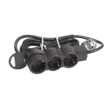 LEGRAND 695015 3x2P+F distribution line ST, with 3m cable, black