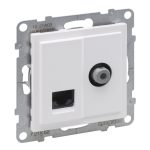   LEGRAND 721162 Suno TV "F" típus + RJ45 Cat.6 UTP aljzat, fehér