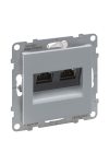 LEGRAND 721359 Suno 2xRJ45 Cat.6A STP aljzat, alumínium