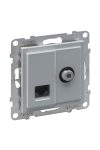 LEGRAND 721362 Suno TV "F" típus + RJ45 Cat.6 UTP aljzat, alumínium