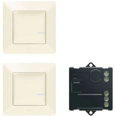 LEGRAND 752250 Paired set: Alternative switching with micromodule - 2 wireless switches + micromodule Valena Life Netatmo ivory