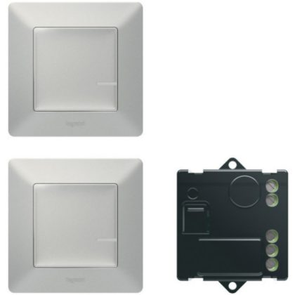   LEGRAND 752350 Paired set: Alternative switching with micromodule - 2 wireless switches + micromodule Valena Life Netatmo aluminum