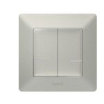   LEGRAND 752388 Valena Life Smart Chandelier Switch (Executive), Recessed, Supplied with Decorative Frame, Aluminum Color, Phase-Zero Powered, Two Separately Switched Phase Outlets, Connectable to Gate