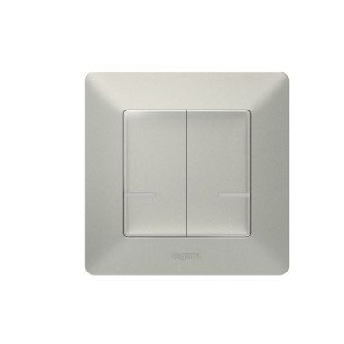 LEGRAND 752388 Valena Life Smart Chandelier Switch (Executive), Recessed, Supplied with Decorative Frame, Aluminum Color, Phase-Zero Powered, Two Separately Switched Phase Outlets, Connectable to Gate