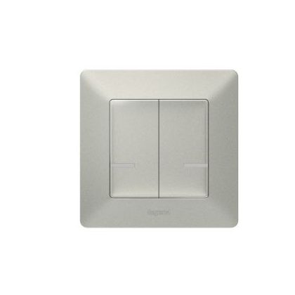   LEGRAND 752388 Valena Life Smart Chandelier Switch (Executive), Recessed, Supplied with Decorative Frame, Aluminum Color, Phase-Zero Powered, Two Separately Switched Phase Outlets, Connectable to Gate