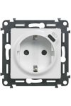 LEGRAND 753135 Valena Life 2P + F Socket + USB C-Type 1.5A-5V-7.5W Charging Socket, Claw / Screw Mount, Spring-loaded, White