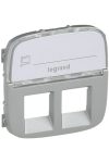 LEGRAND 755487 Valena Allure 2xRJ11 / RJ45 socket cover with label holder, Aluminum