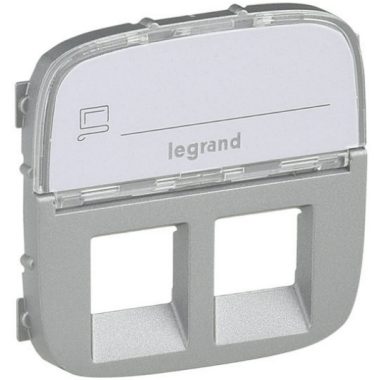 LEGRAND 755487 Valena Allure 2xRJ11 / RJ45 socket cover with label holder, Aluminum