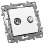 LEGRAND 764557 Niloé TV-SAT socket, through (14 dB), white