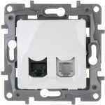   LEGRAND 764570 Niloé RJ11 + RJ45 Cat.5 UTP csatlakozóaljzat, fehér