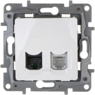 LEGRAND 764570 Niloé RJ11 + RJ45 Cat.5 UTP socket, white