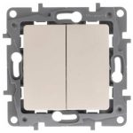 LEGRAND 764602 Niloé double toggle switch, beige