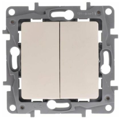 LEGRAND 764602 Niloé double toggle switch, beige