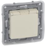   LEGRAND 764631 Niloé 2P+F socket with IP44 safety shutter, beige