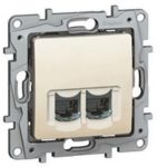   LEGRAND 764670 Niloé RJ11 + RJ45 Cat.5 UTP csatlakozóaljzat, bézs