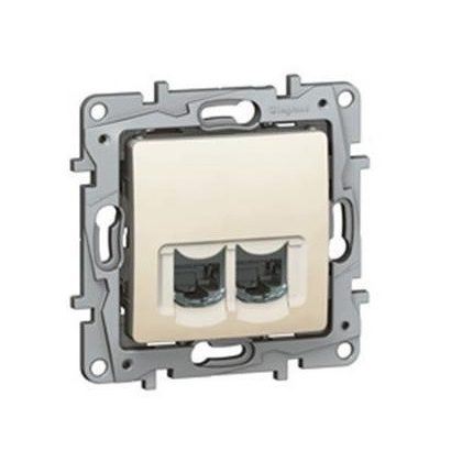   LEGRAND 764670 Niloé RJ11 + RJ45 Cat.5 UTP csatlakozóaljzat, bézs