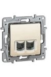 LEGRAND 764674 Niloé 2xRJ45 Cat.6 UTP csatlakozóaljzat, bézs