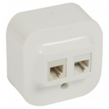 LEGRAND 782428 Forix IP20 falon kívüli 2x RJ45 Cat. 5e UTP informatikai csatlakozóaljzat fehér