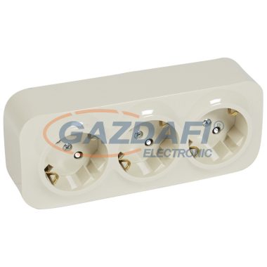 LEGRAND 782448 Forix IP20 fk 3x2P+F dugalj csatlakozóaljzat, 16 A, gyv, 45°-ban elforgatott betéttárcsa, bézs