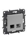 LEGRAND 863356 Niloé Step RJ45 Cat.6 UTP + 1xRJ11 aljzat, alumínium