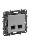 LEGRAND 863358 Niloé Step 2xRJ45 Cat.5E FTP aljzat, alumínium