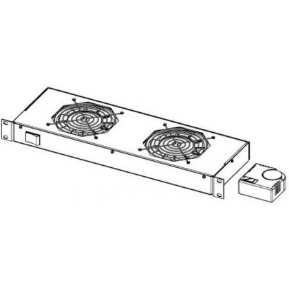   LEGRAND EC1U4V ventilátor 1U-19" 2 ponton rögzíthető csavarral MÉLY: 300 4 ventillátoros + termosztát fekete Estap