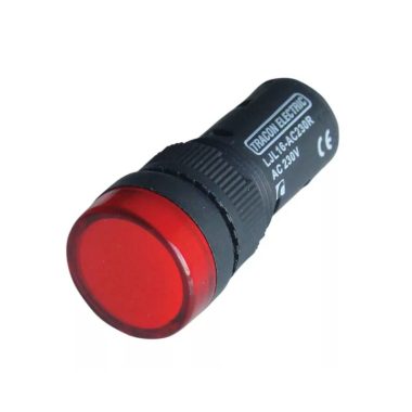 TRACON LJL16-RA LED-es jelzőlámpa, piros 12V AC/DC, d=16mm