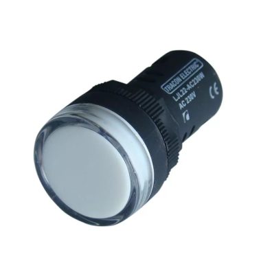 TRACON LJL16-WA LED-es jelzőlámpa, fehér 12V AC/DC, d=16mm