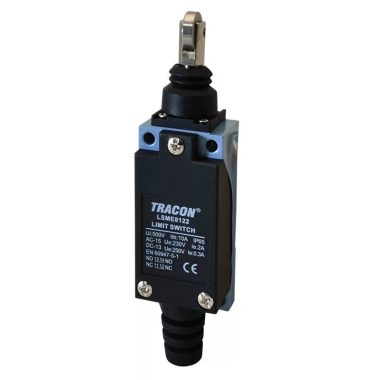 TRACON LSME8122 Helyzetkapcsoló, nyomógörgős 1×NO+1×NC, 5A/250V AC, 90°, IP65