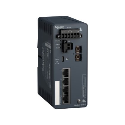   SCHNEIDER MCSESM053F1CU0 Modicon switch, TCP/IP, menedzselhető, 4TX/1FX, multimódosú