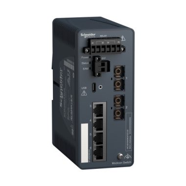 SCHNEIDER MCSESM063F2CU0 Modicon switch, TCP/IP, menedzselhető, 4TX/2FX, multimódosú