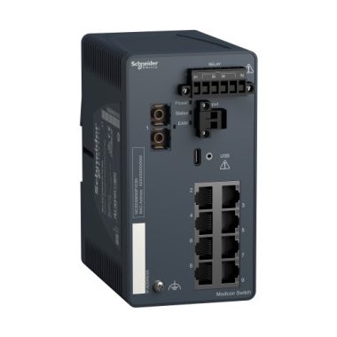 SCHNEIDER MCSESM093F1CS0 Modicon switch, TCP/IP, menedzselhető, 8TX/1FX, monomódusú