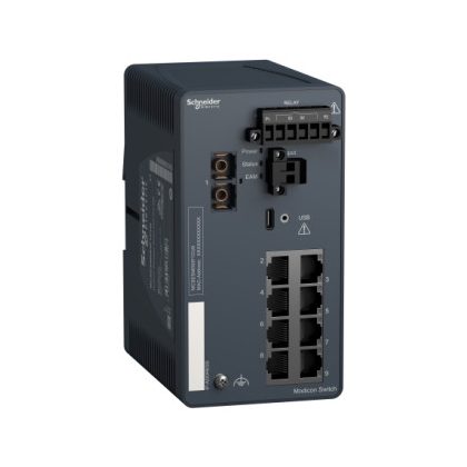   SCHNEIDER MCSESM093F1CU0 Modicon switch, TCP/IP, menedzselhető, 8TX/1FX, multimódosú