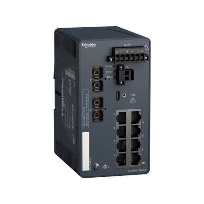   SCHNEIDER MCSESM103F2CS0 Modicon switch, TCP/IP, menedzselhető, 8TX/2FX, monomódusú