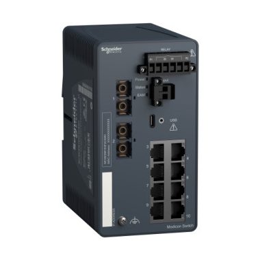 SCHNEIDER MCSESM103F2CS0H Modicon switch, TCP/IP, menedzselhető, 8TX/2FX, monomódusú, Harsh