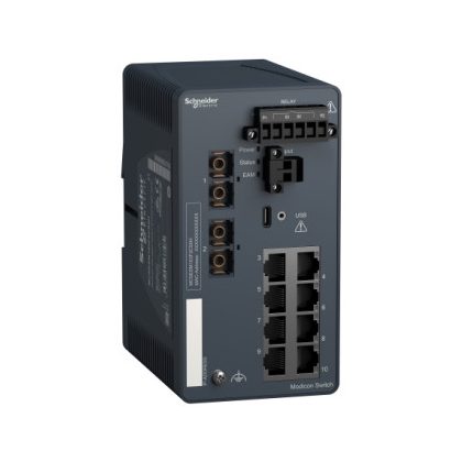   SCHNEIDER MCSESM103F2CS0H Modicon switch, TCP/IP, menedzselhető, 8TX/2FX, monomódusú, Harsh