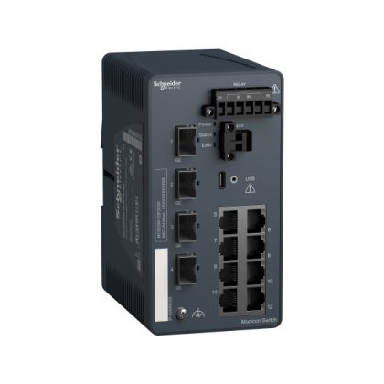   SCHNEIDER MCSESM123F2LG0 Modicon switch, TCP/IP, menedzselhető, 8TX/4GE SFP