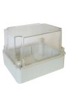 TRACON MD151114T Cutie din plastic, ușoară, gri deschis, cu capac transparent 150 × 110 × 140mm, IP55