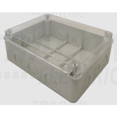 TRACON MED25209T Electronic box, light gray, with transparent cover 250 × 200 × 90, IP67