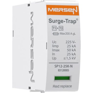 MERSEN 83120005 SP12-25K-N Túlfeszültség levezető betét 1+2.típus , nulla, 1P, 25kA