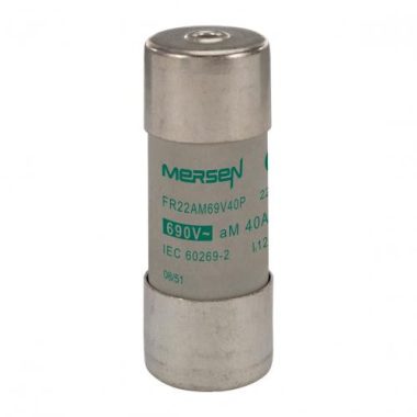 MERSEN F215653J FR22AM69V40P Motor, - készülékvédő - cilinder biztosító betétek 22x58 aM - 500-690VAC, kiütőszeges