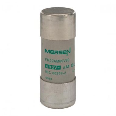 MERSEN H216667J FR22AM69V80 Motor, - készülékvédő - cilinder biztosító betétek 22x58 aM - 400-690VAC, kiütőszeg nélkül