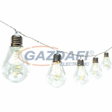 HOME ML 10 GLOBE LED-es fényfüzér, elemes, 2.5 m, meleg fehér