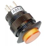   TRACON MNK-012Y Mini jelzőlámpás nyomókapcsoló sárga 1×NO, 12V AC/DC