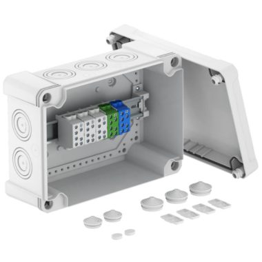 OBO 2005324 X25 H50 GNP5 LGR Junction box with mains terminal block 286x202x125mm