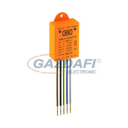   OBO 5092426 ÜSM-10-230I2P+PE Túlfeszültség-védelmi eszköz LED-es világításhoz, 2 fázisú