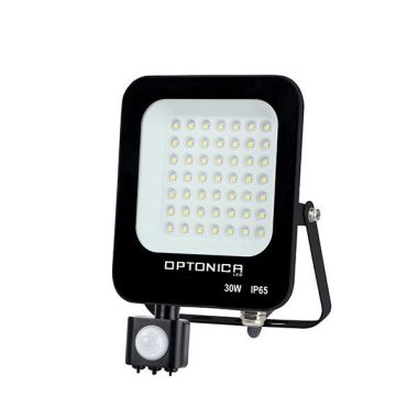 OPTONICA 5778 LED SMD fényvető fekete 30W 2700LM AC220-240V 90° IP65 4500K mozgásérzékelős