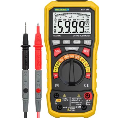 TRACON PAN188 Digitális multiméter True RMS, DCV, ACV, DCA, ACA, OHM, C, °C, dioda